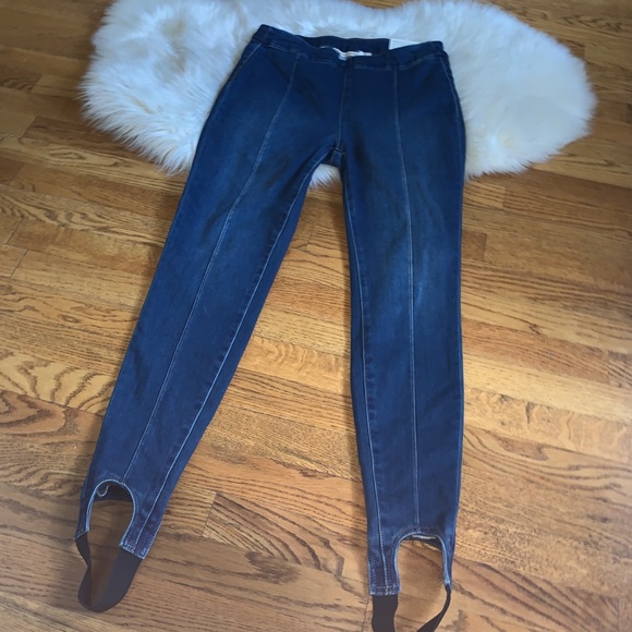 denim stirrup pants